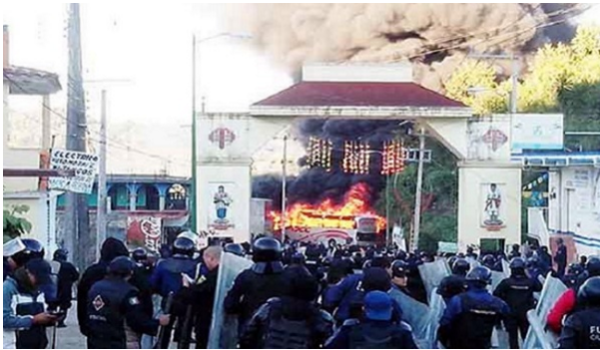 Manifestaciones en Oxchuc. Foto: Cortesía