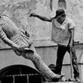 Derribo de la estatua de Diego de Mazariegos, 1992. Antonio Turok