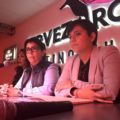 Alejandra López y Lorena de la Huerta en conferencia de prensa.