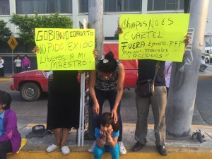 Apoyo a maestros en la capital de Chiapas. Foto: Chiapas Paralelo