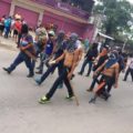 Grupo que realizó actos vandálicos en manifestación de Palenque. Foto: Cortesía