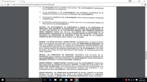 Extracto del contrato que firmó el Ayuntamiento con GTR Consultores.