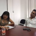 La directora de crédito y cobranza de Fofoe, María Gisela del Toro y el asesor jurídico, Abraham Gómez. Foto: Omar Borjas.