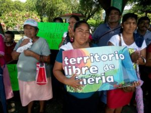 Manifestación contra la industria minera. Foto: Cortesía