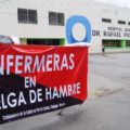 Enfermeras mantienen una huelga de hambre para exigir respeto a sus derechos laborales y el de derechohabientes. Foto: Centro de Derechos de la Mujer  de Chiapas