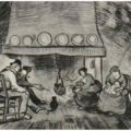 Vincent van Gogh, figuras en el hogar Drawing