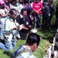 Ceremonia realizada en el humedal María Eugenia, en el lugar del nacimiento de agua.