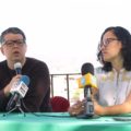 Eduardo Flores y Carmen Villa, coordinadores del Observatorio Ciudadano Chiapas anunciando la Jornada. Foto: Andrés Domínguez.