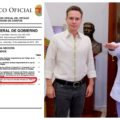 Mario Carlos Culebro con Manuel Velasco y a la izquierda el documento que avala la pensión.
