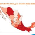 Mapa de tasas por mortalidad por aborto