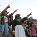 "El violador eres tú" desde Tuxtla Gutiérrez. 

Foto: Roberto Ortiz