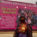 "Muera el gobierno machista"; Mujeres zapatistas reclaman justicia por feminicidios.
Foto. Isaín Mandujano 