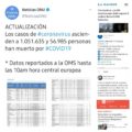 Infectados por COVID-19 llega al millón de personas en el mundo (Actualización desde lo local a lo global del COVID-19)