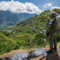 A soldier member of the national guard in the community of Santa Marta, Chiapas where people is figthing over territory with the neighboring muncipality of Aldama.