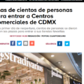 Filas de cientos de personas para entrar a Centros Comerciales de CDMX