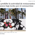 California prohíbe la actividad de restaurantes, bares, cines y museos bajo techo por el coronavirus.