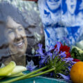Altar en honor a Berta Cáceres en la Plaza de la Cruz – 2 de marzo 2018. Cortesía: Guancasco de Medios.