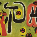 El sol rojo se come a la araña. Pintura de Miro