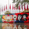 En la imagen, un mural recientemente pintado en la Normal Rural Raúl Isidro Burgos para conmemorar el surgmiento de la institución. Fotografía: Franyeli García.