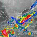 Lluvias, rachas de viento y descargas eléctricas en el noreste, oriente, centro, sur y sureste de la República Mexicana. Cortesía: CONAGUA.