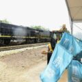 Andrés Manuel López Obrador dio el segundo banderazo de inicio de la construcción del Tren Maya, correspondiente al tramo 3 de Calkiní-Izamal. Cortesía: Tren Maya.