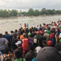 Así lucía la orilla guatemalteca del río Suchiate, durante el paso de la caravana migrante en octubre de 2018.
