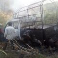 Así quedó la camioneta en la que viajaba Pedro Gutiérrez y sus acompañantes