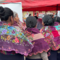 Mujeres de Zinacantán parciparon masivamente en la jornada electoral. Foto: Ángeles Mariscal