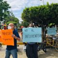 Manifestación pacífica en apoyo al médico veterinario en Arriaga. Imagen: Cortesía.