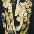 Oswaldo Guayasamín, Manos del grito. Serie “la edad de la ira, óleo sobre lienzo, c. 1973 – 1974, 130 x 81 cm (Museu d´Art Contemporani Vicente Aguilera Cerni)