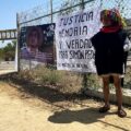 Durante audiencia intermedia, protestan para exigir justicia por Simón Pedro.
Foto: Frayba