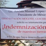 “Queremos un pago justo por la indemnización de nuestras tierras” reclaman ejidatarios mixes en Oaxaca.
Foto: Diana Manzo