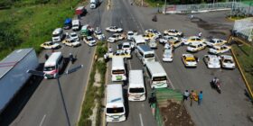 Mnifestación de transportistas contra extorsiones del crimen organizado