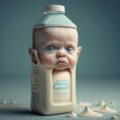 Más bebés que nunca antes están consumiendo leche de fórmula comercial provocando altos costos a la salud, al medio ambiente y a la sociedad. Ilustración: Nicolás Aranda y Miguel Cabrera vía MidJourney