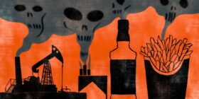 Tabaco, comida chatarra, alcohol y combustibles fósiles, causan un tercio de las muertes en el mundo
Ilustración: Pinche Einnar