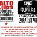 Alto a la guerra contra las comunidades zapatistas. 