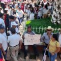 Manifestación de habitantes de Siltepec contra crimen organizado. Foto: Cortesía