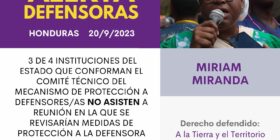 Atentado contra Miriam Miranda activista garífuna en Honduras. Cortesía: Red Nacional de Defensoras de Derechos Humanos