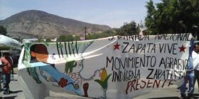 «La invasión a nuestros territorios no ha terminado», sentenció el Movimiento Agrario Indígena Zapatista, en la conmemoración del 500 aniversario de la resistencia de los pueblos frente a la caída de México-Tenochtitlan. Cortesía: Desinformemonos