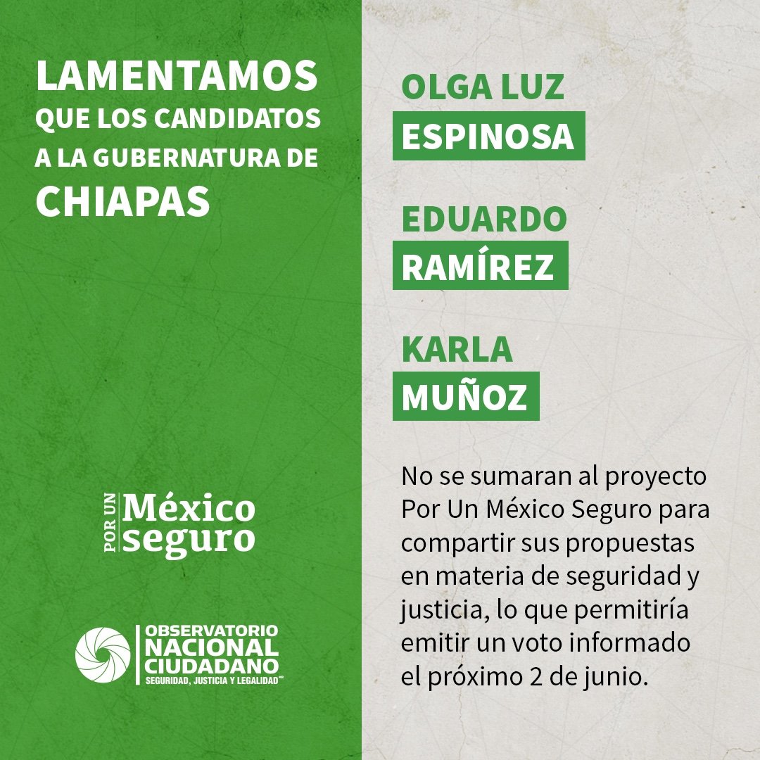 Ninguna candidatura a la gobierno de Chiapas compartió sus propuestas