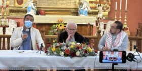 Sacerdote Dorian Pinto García de la Diócesis de SCLC, Obispo Raúl Vera y  Jorge Hernández. 