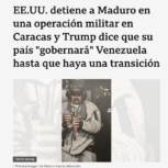 Noticia por la invasión a Venezuela